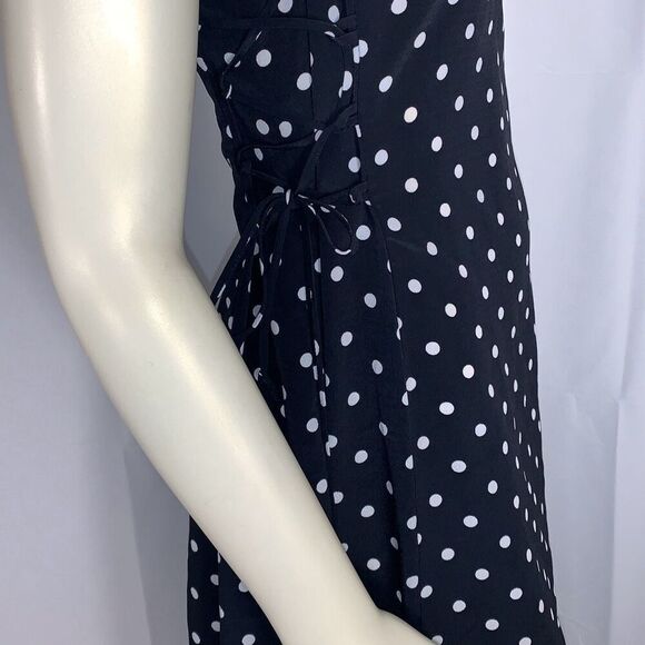 Vintage Scarlett Sleeveless Polka Dot Side Corset Tie Maxi Dress Size 9-10 - Picture 5 of 16
